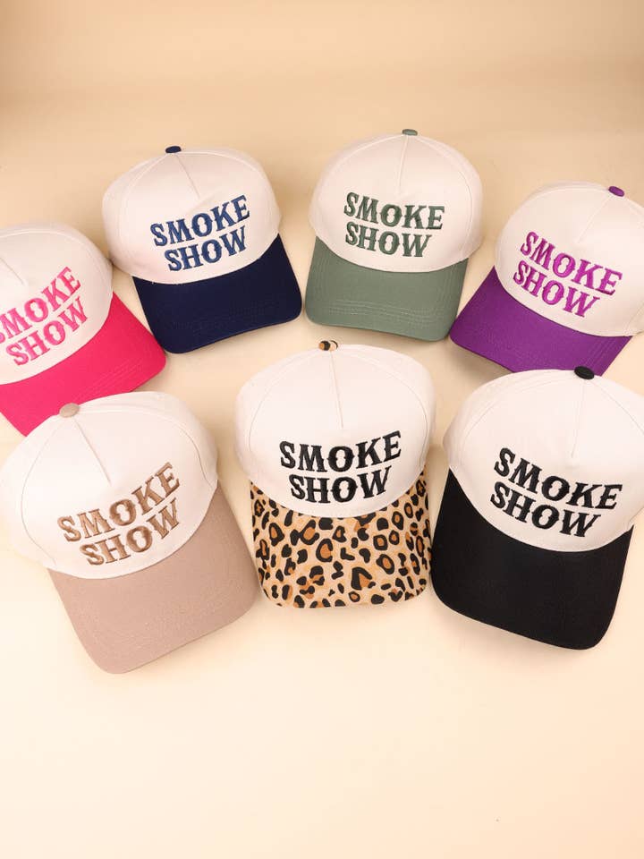 Gorra de Algodón de Lona Bicolor Smoke Show para venta al por mayor de Vanilla Monkey