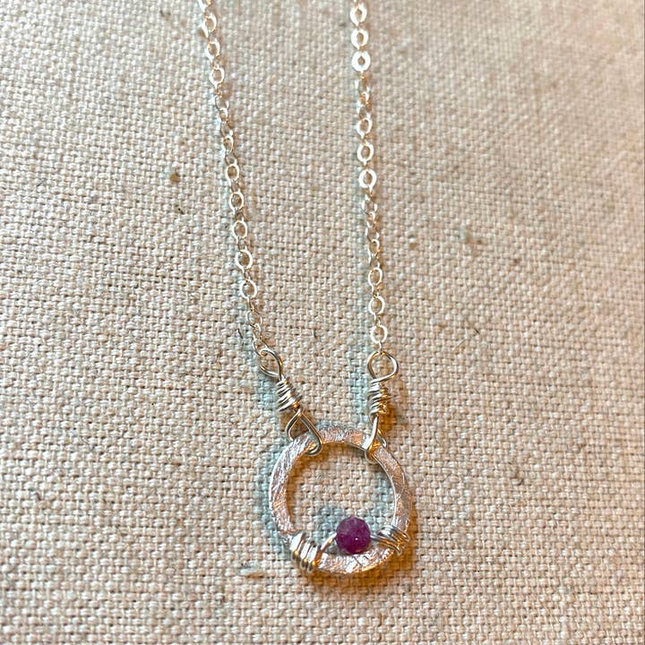 Touch of Ruby Necklace for wholesale by LA DE DA Jewelry