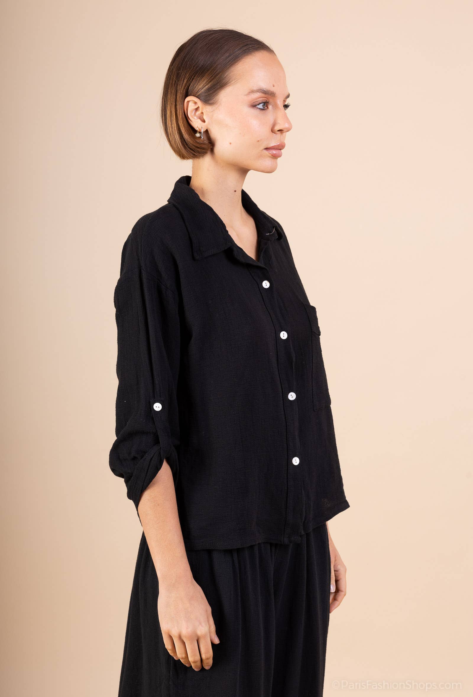 Shyloh - Wholesale Button Down Shirt - Women's - Linen cotton top 157822