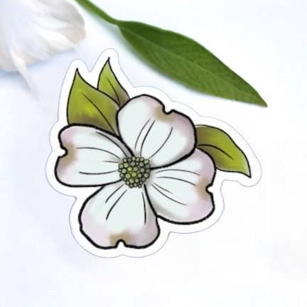 Positively North Carolina - Wholesale Sticker - North Carolina Dogwood Flower Waterproof Vinyl Sticker1
