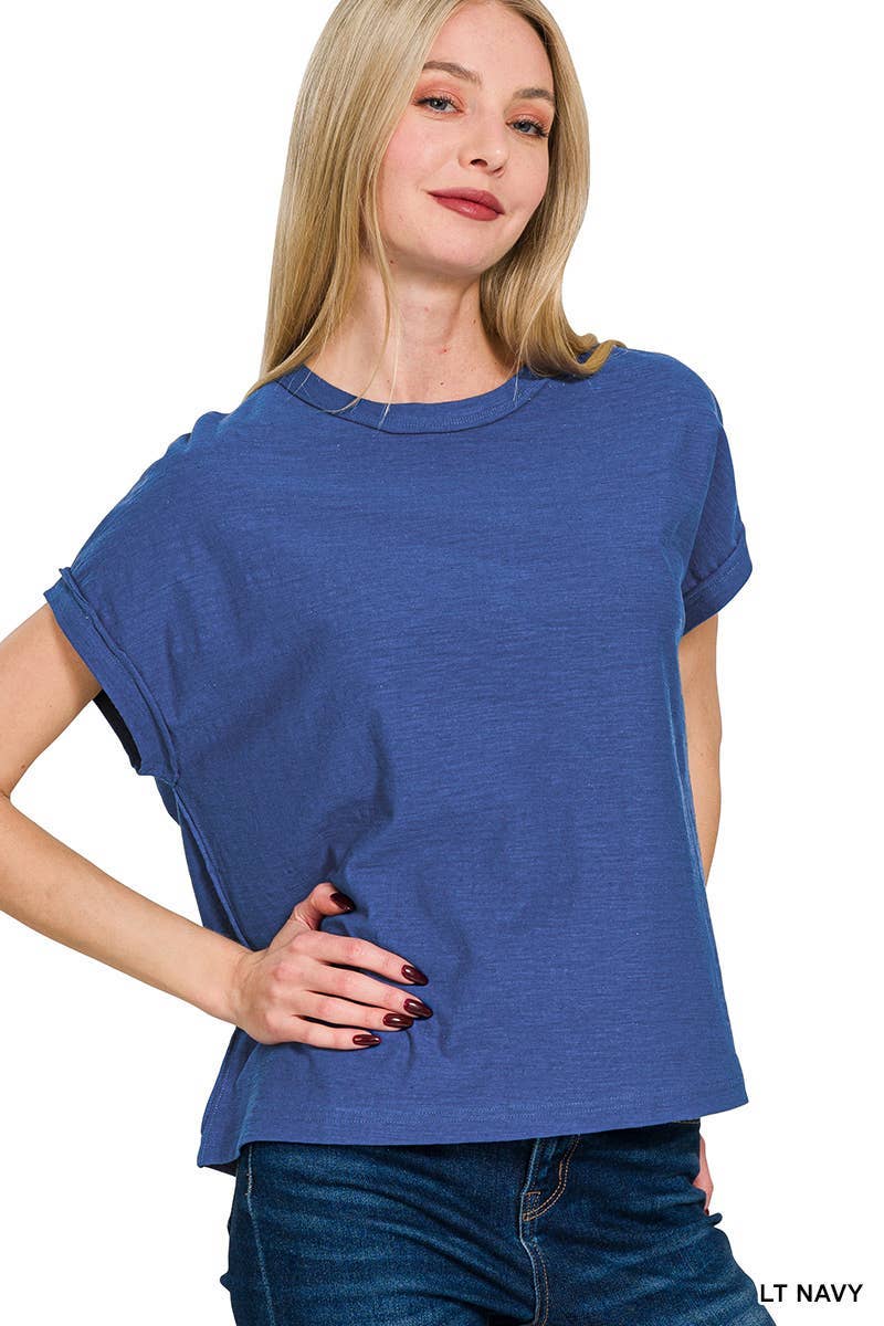Vanilla Monkey - Wholesale Knit Top - Women's - Cotton Slub Round Neck Short Sleeve Tee5