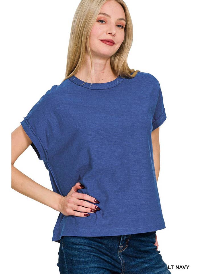 Vanilla Monkey - Wholesale Knit Top - Women's - Cotton Slub Round Neck Short Sleeve Tee5