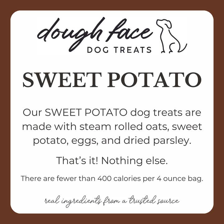BULK 1lb Sweet Potato Dog Treats, Small Batch, Oven Baked for wholesale by Dough Face Dog Treats
