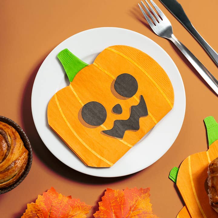 Puckator Ltd - Wholesale Disposable napkin - Halloween Pumpkin Pack of 12 3ply Paper Party Napkins1