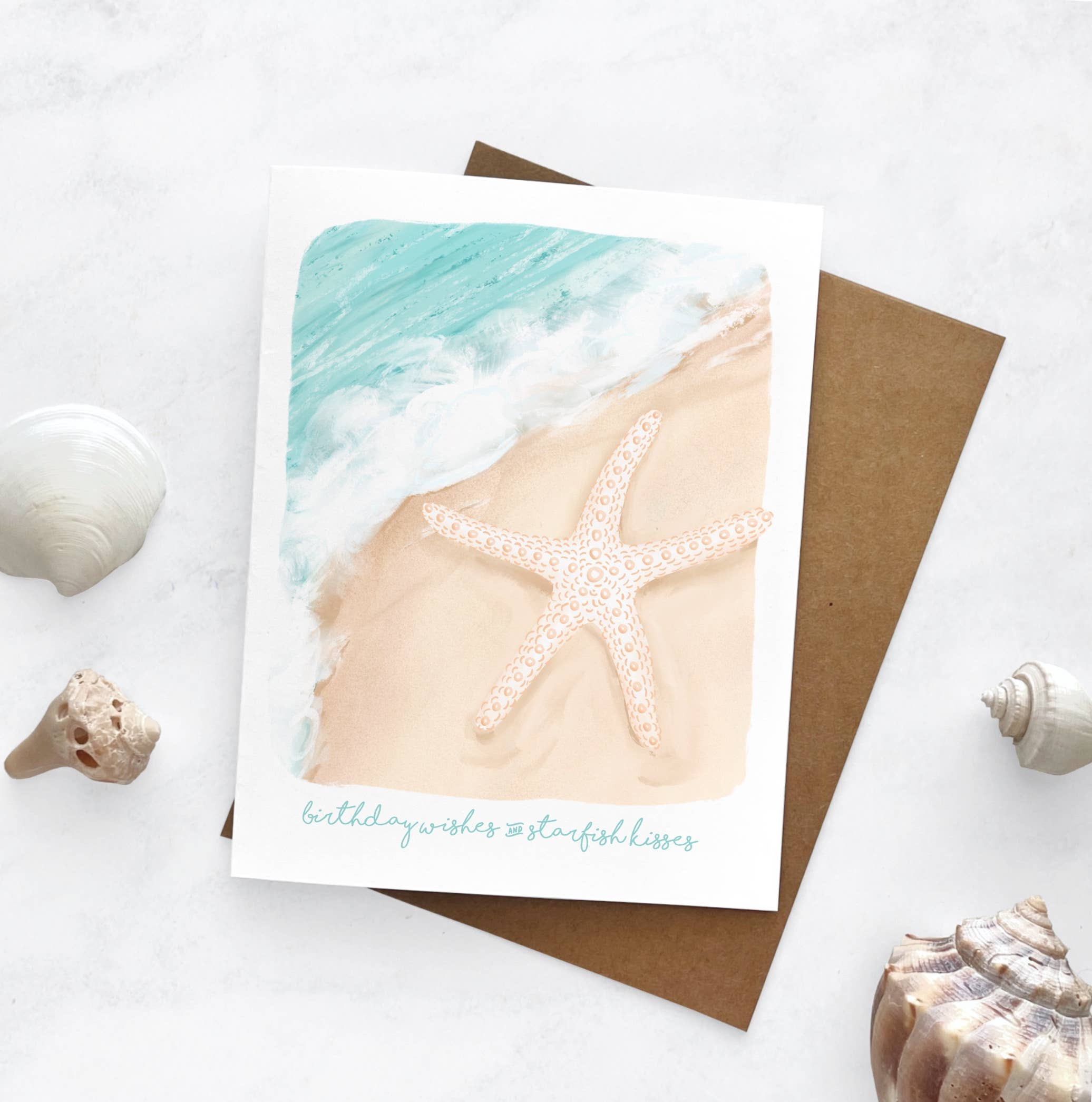 25 Sweetpeas - Wholesale Birthday Card - Starfish Birthday Card, Beach Birthday Card,1