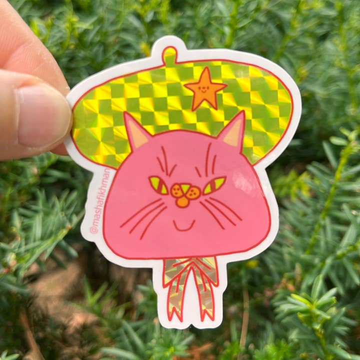 Beret Cat Sticker for wholesale by Masha Fikhman Art