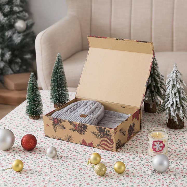 Soul & Lane - Wholesale Gift Box - Christmas Kraft Magnetic Gift Box - 12.5" x 9.0" x 3.5"5