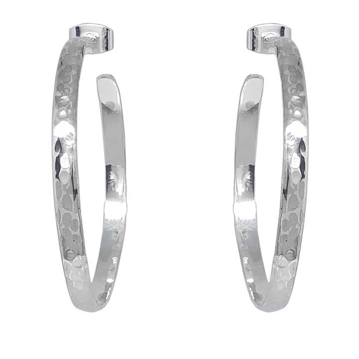 SITA - Wholesale Hoop Earrings - Sterling Silver Hammered Hoop