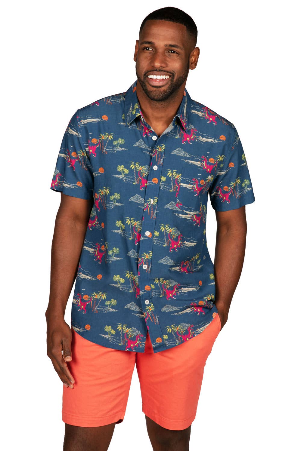 Tipsy Elves - Wholesale Overhemd met knopen - Heren - Prehistorisch Feest Hawaïaans Overhemd - Casual Overhemd voor Mannen1