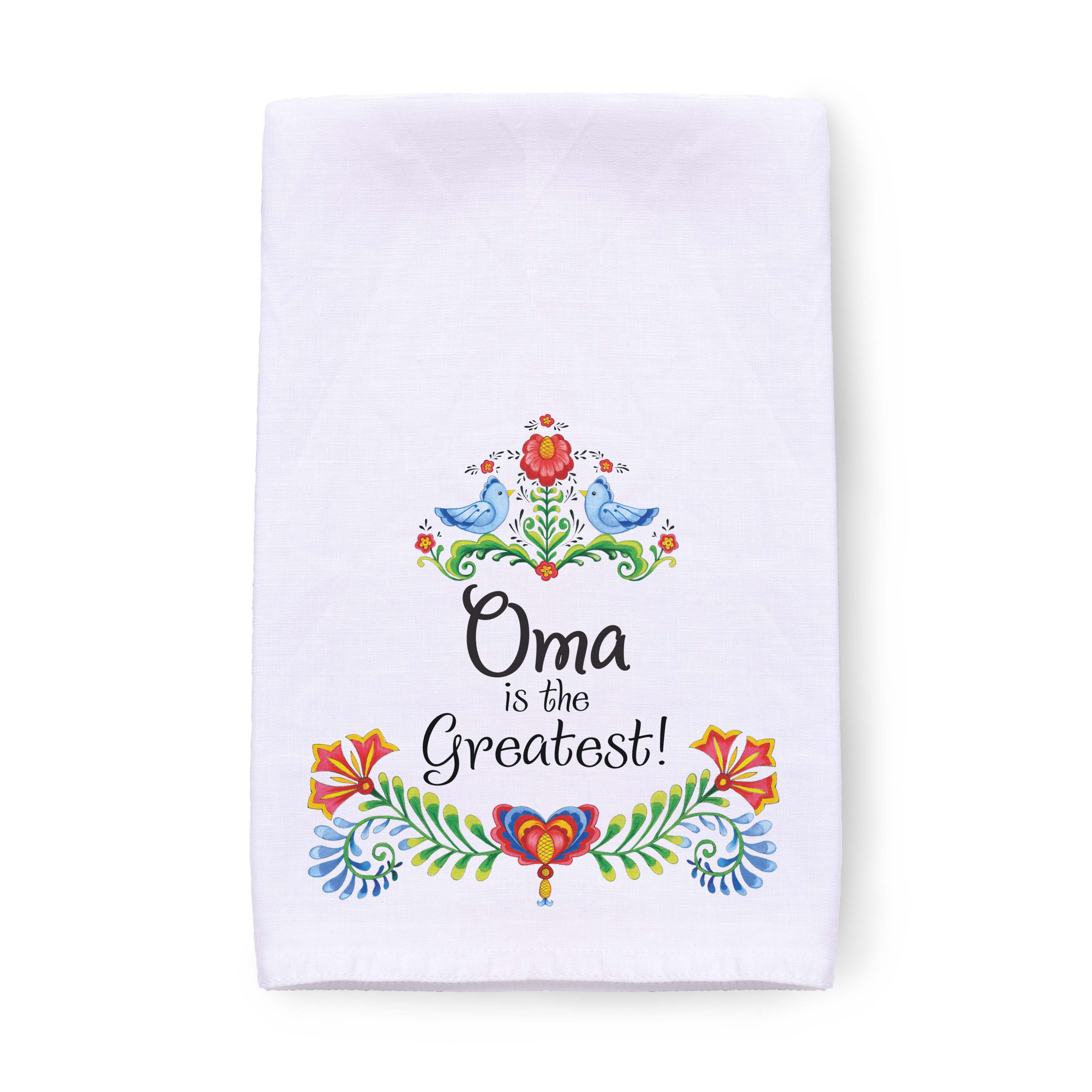 European Heritage Gifts - Wholesale Tea Towel - Oma is the Greatest Oma Gift Idea Decorative Print Towel0