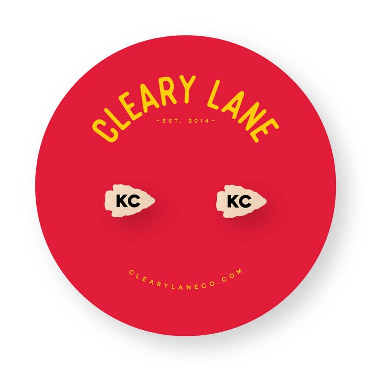 Kansas City KC Arrowhead Stud Earrings for wholesale by Cleary Lane