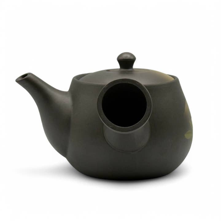 Inoue Tea – wholesale Tea pot – Kaiga Hana Black Tokoname-yaki Kyusu - Japanese Teapot