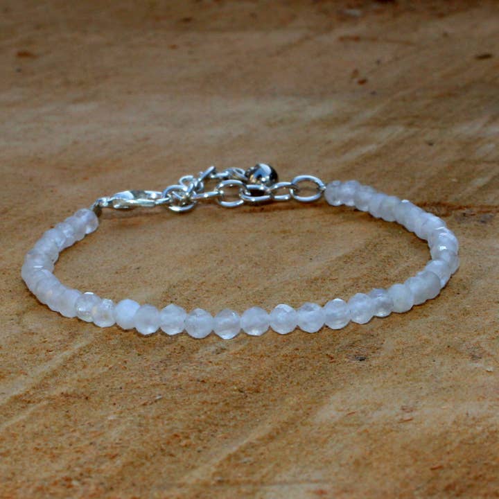 Natural Moonstone Dainty Bead Bracelet for wholesale by Aura Vibes