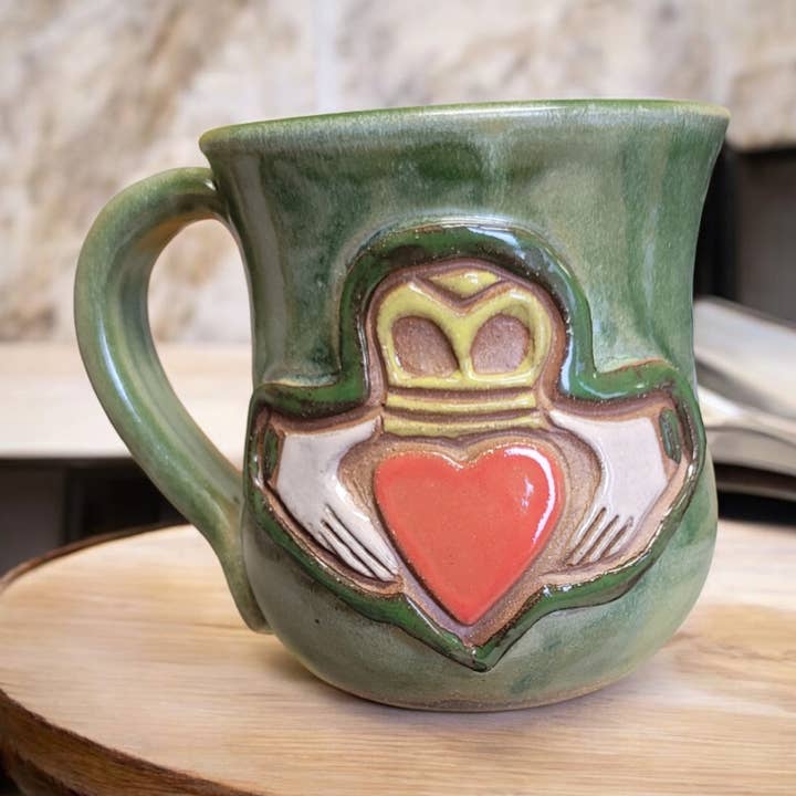 Claddagh Mug for wholesale by MudWorks Pottery