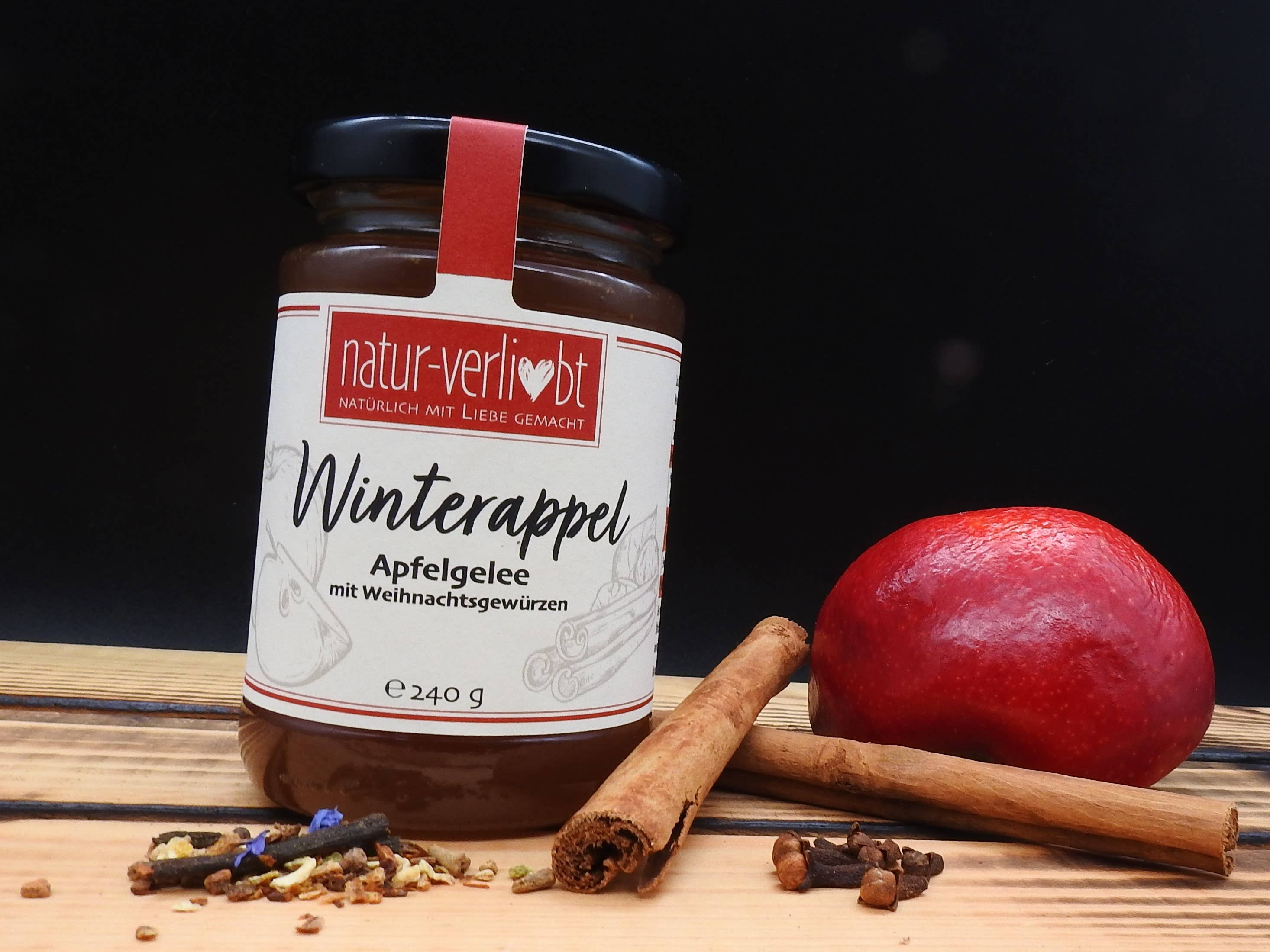 natur-verliebt - Wholesale Jam/Jelly - Winterappel - Apple Jelly With Christmas Spice - 240G
