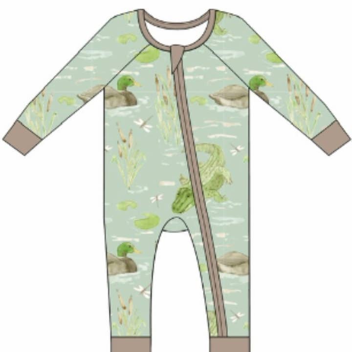 Sweet Bay Clothing - Wholesale Sleepsuit - Baby - Ducks and Gators Zipper Onesie0