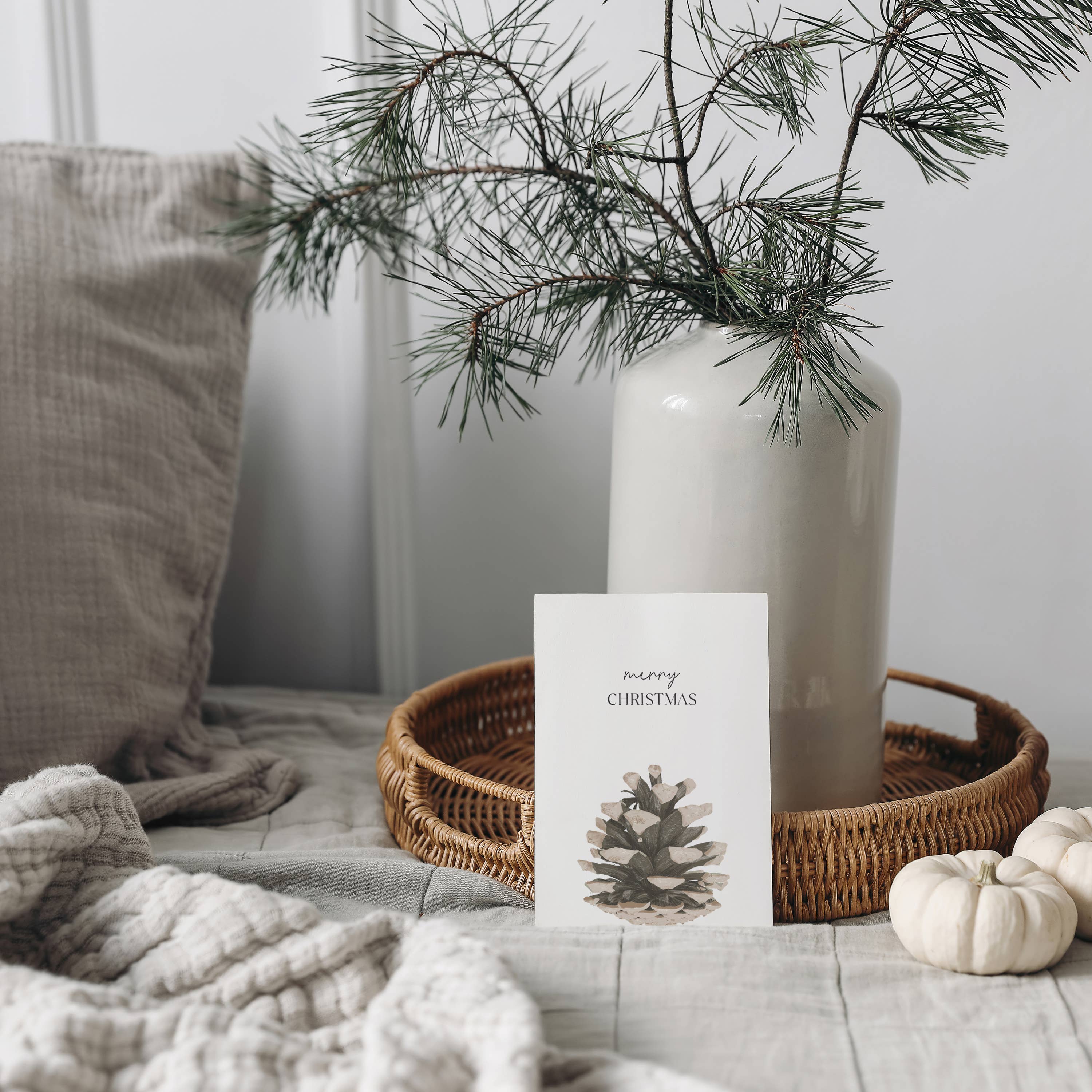 Wildblumen Atelier - Wholesale Christmas Card - Christmas card pine cone merry Christmas, FSC paper3