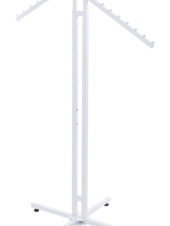 White 2-Way Clothing Rack with Slant Arms for wholesale by Store Supply Warehouse