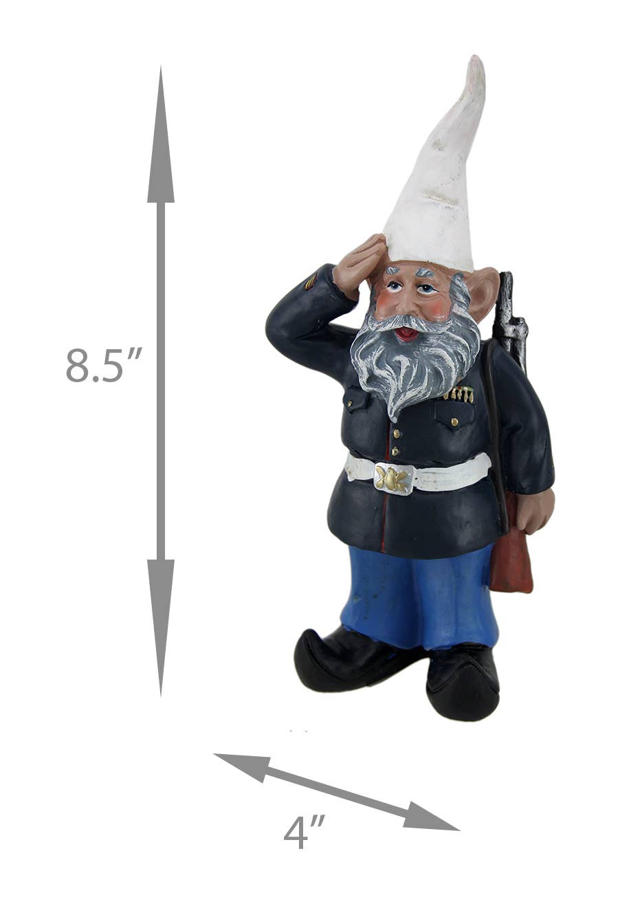 Zeckos - Wholesale Garden Gnome - G.I. George Saluting Marine Garden & Shelf Gnome Statue - 8"1