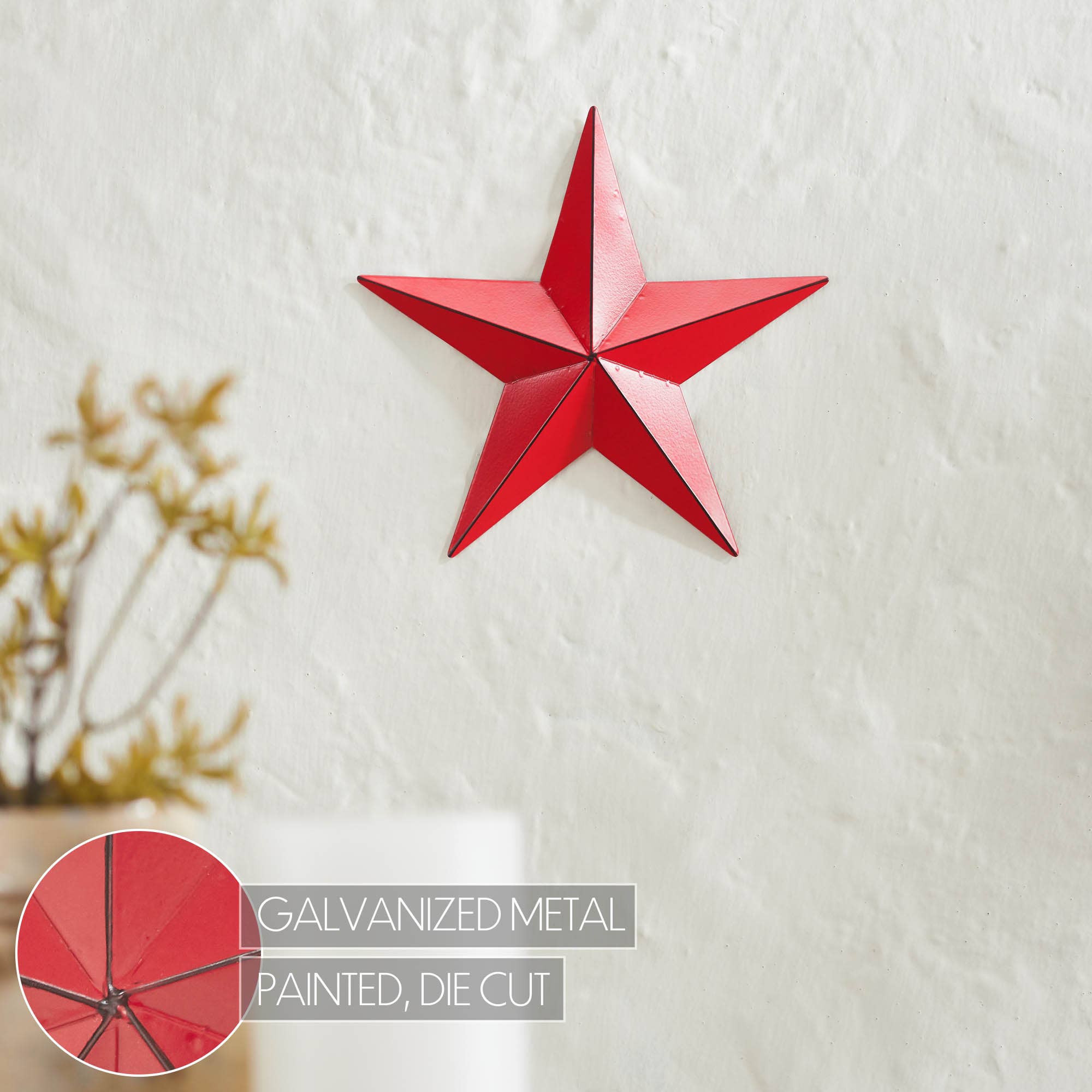 VHC Brands - Wholesale Wall Accent - Metal Star Barn Red Distressed 8x85