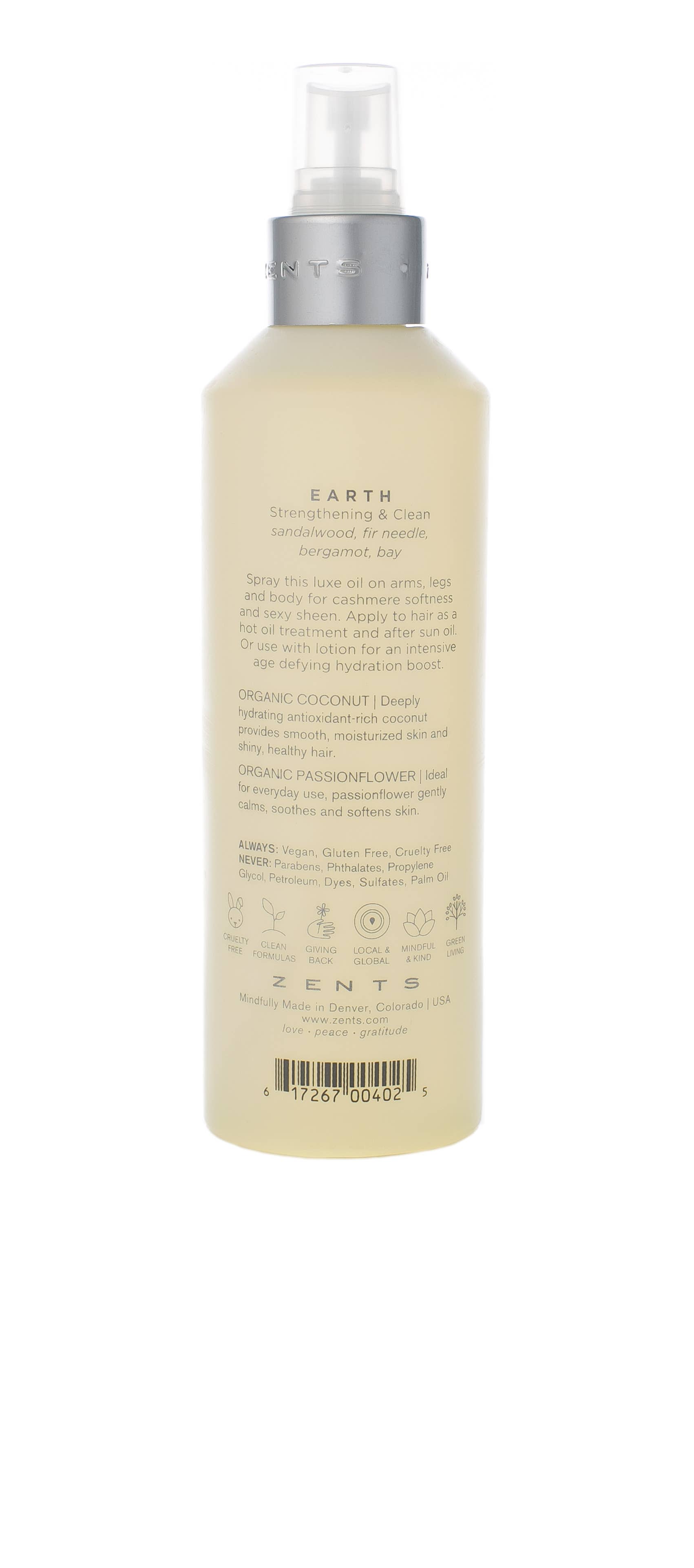 ZENTS - Wholesale Bath/Body Oil - Earth, ZENTS Luminous & Moisturizing Cashmere Body Oil1