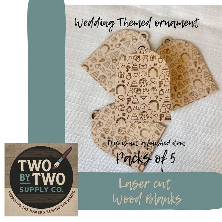 Wedding-Themed Arch Ornament Blanks – Laser Engraved for wholesale by Two By Two Supply Co.