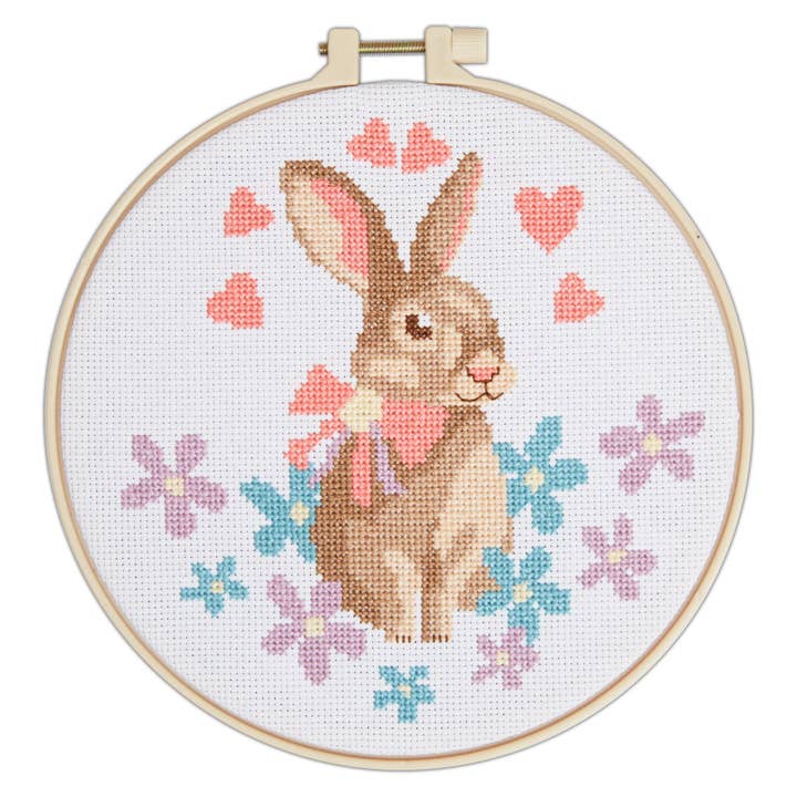 West Design Products – wholesale Material för broderi/korsstygn – Gör helt enkelt korsstygnshantverkskit kanindesign4