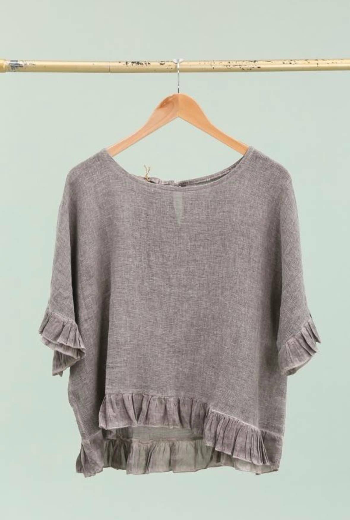 LÉA & LUC - Wholesale Blouse - Women's - Plain blouse in 50% Linen and 50% Cotton REF. 87471