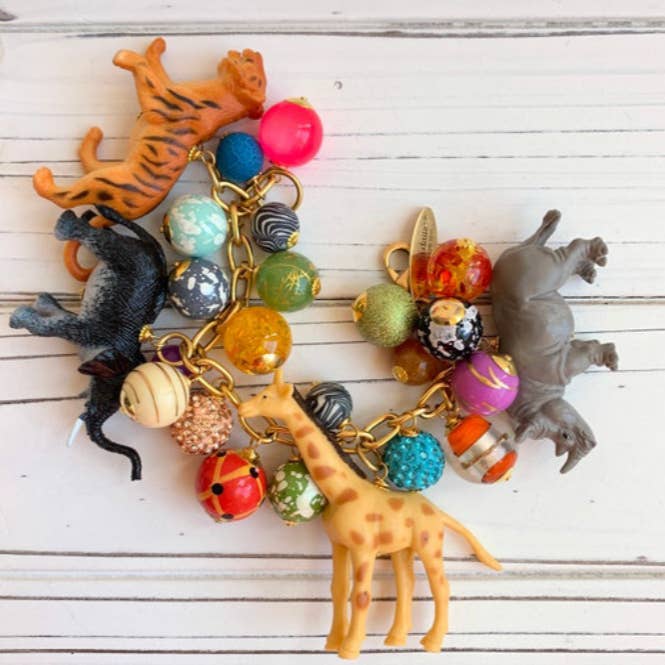 Safari Animal Charm Bracelet for wholesale by Lenora Dame