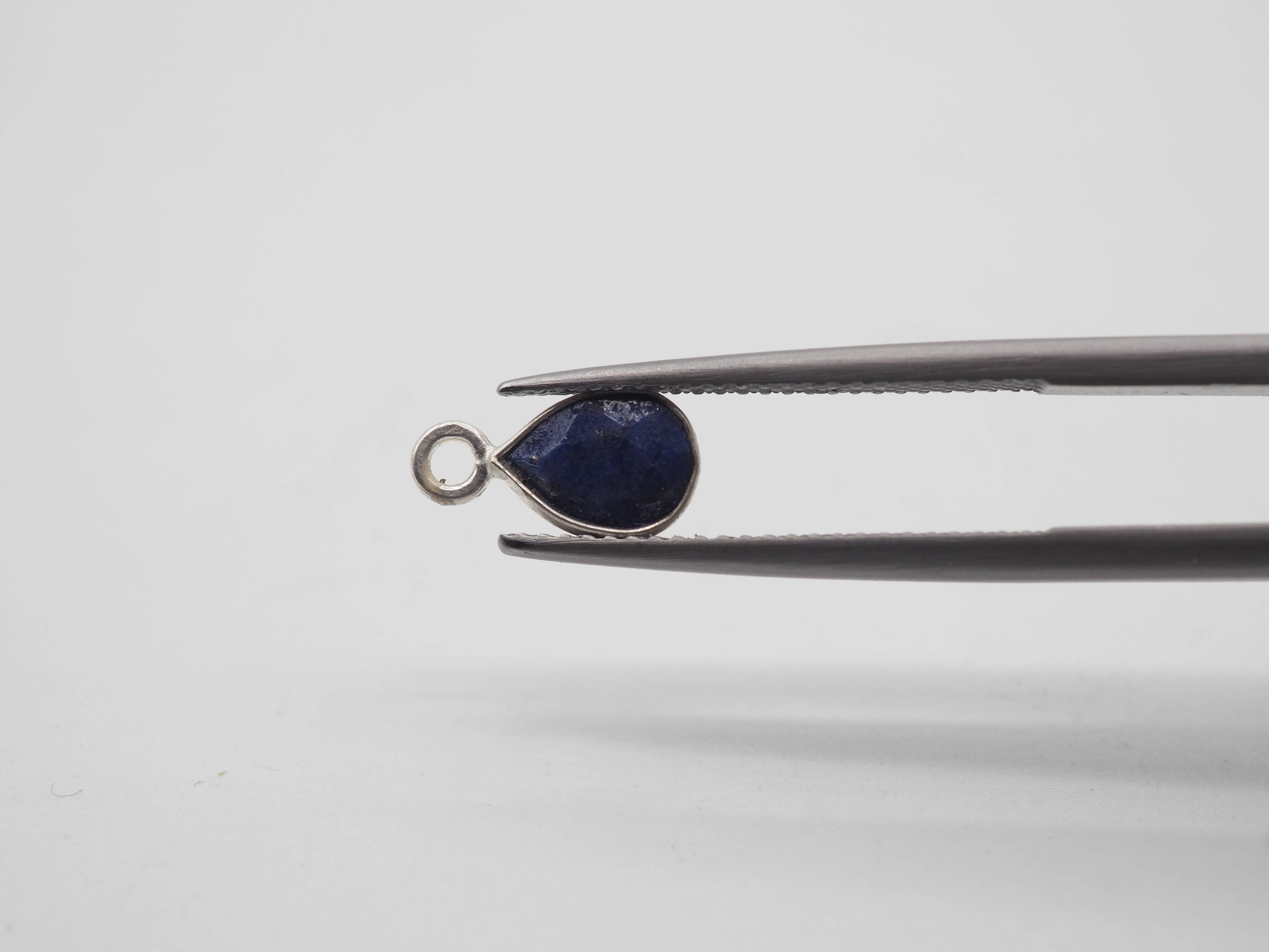 GTG Gems Corp – wholesale Individual charm/pendant – Lapis Bezel 7x5mm , Gemstone Connector, 925 Sterling Silver1