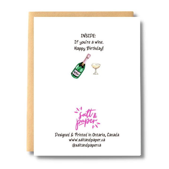 Salt & Paper - Wholesale Birthday Card - Age Matters, If You're A Wine Card2
