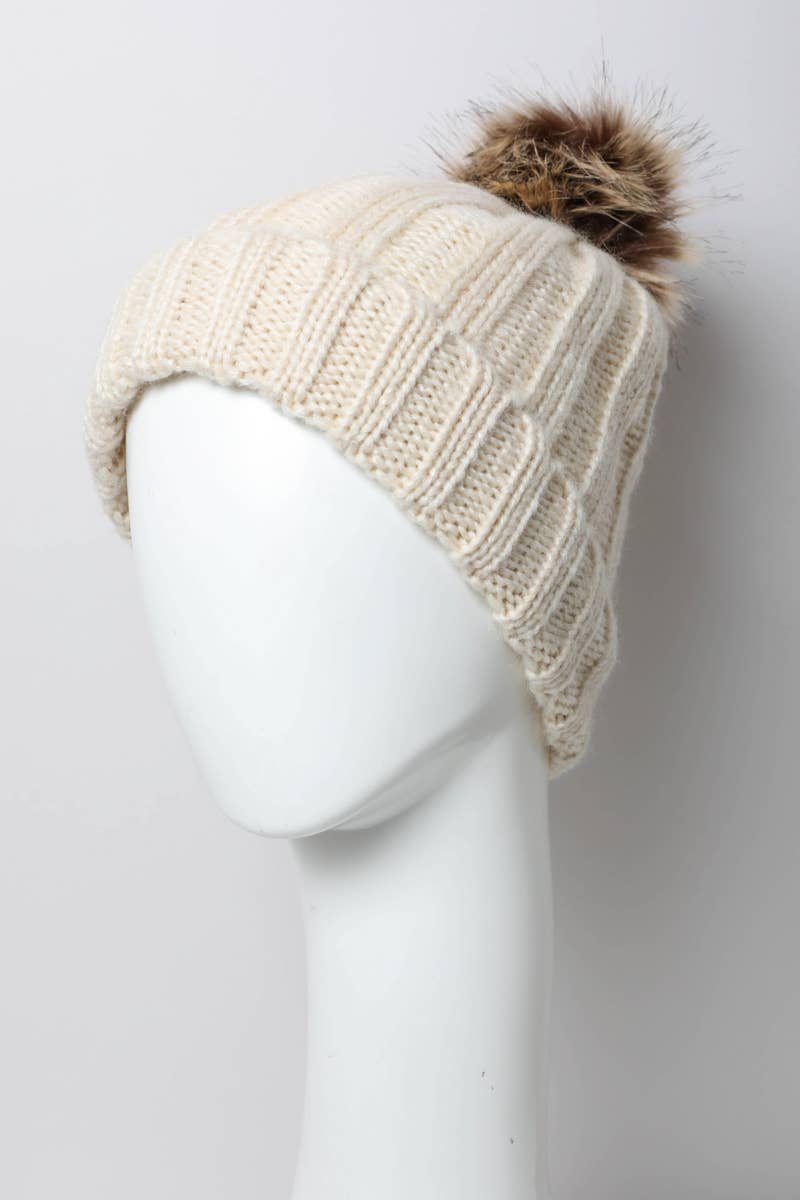 Leto Accessories - Wholesale Beanie - Women's - Winter-Ready Ribbed Faux Fur Beanie 🧶 – Wholesale Supplier20