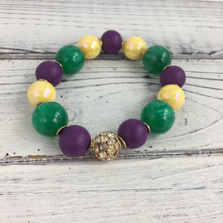 Pulseira elástica de baile de Mardi Gras por atacado de SongLily