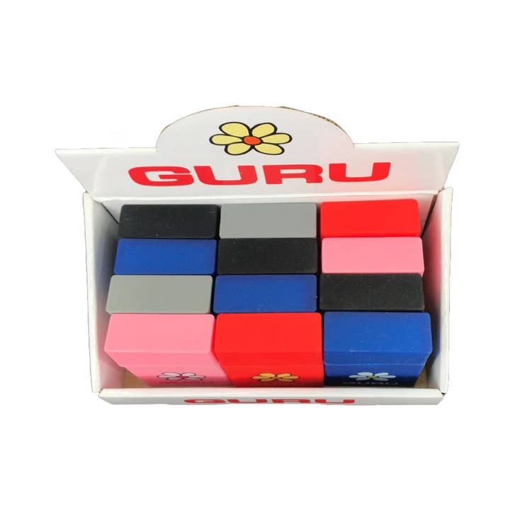 ALBAsrls - Venta al por mayor Pitillera - Portacigarrillos de silicona GURU colores surtidos (CAJA 12 PIEZAS)