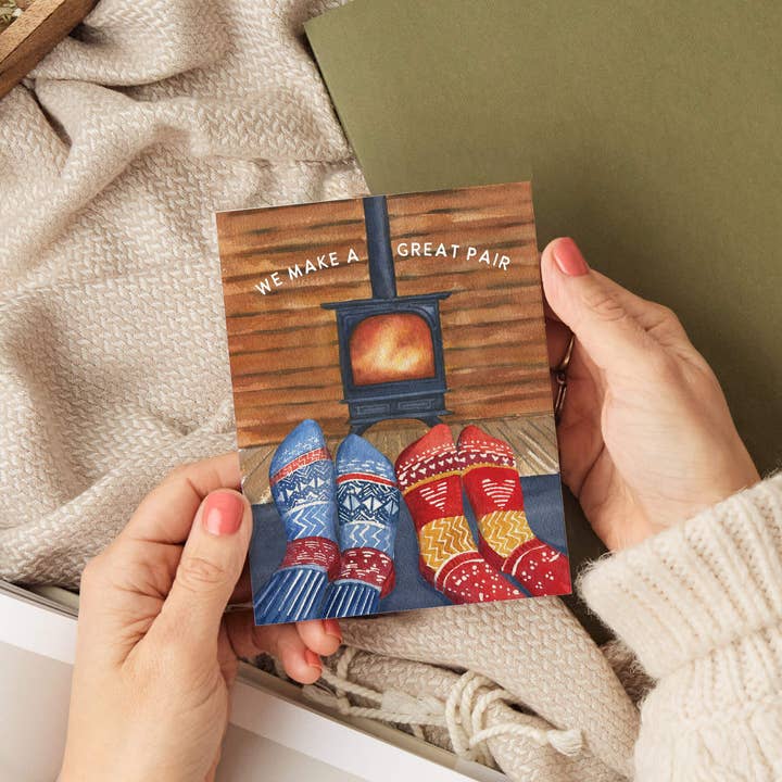 Watercolor Wednesday – Großhandel Valentinstag-Karten – Warme Liebeskarte | Gemütliche Hütte für Valentinstag, Jahrestag2