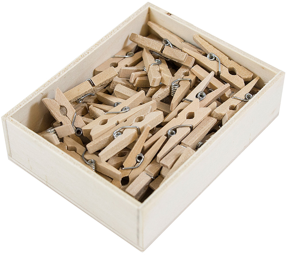 JAM PAPER - Wholesale Clothes Clips - Wood Clip Clothespins, Medium, 1 1/8 Inch, Natural, 50/Pack2