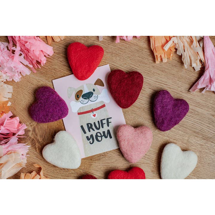 Handmade Felt Hearts - Colored for wholesale by Fibres of Life - Wool & Felt