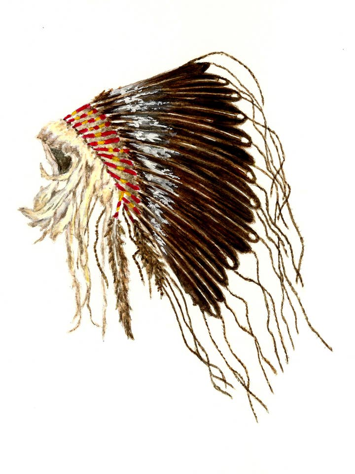 Capó de guerra con estampado de indios nativos americanos para venta al por mayor de Michael Vigliotti