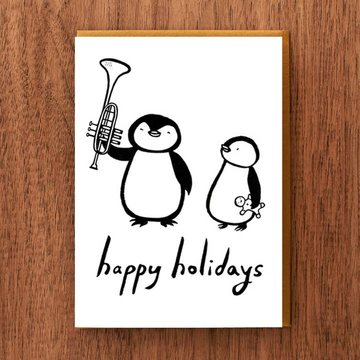 Carte de vœux typographique : Trompette pour la vente par Fomato