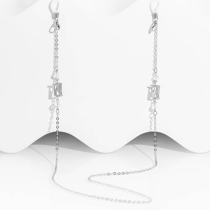Beginning Letter A Silver EyeGlass-Mask chain for wholesale by Anet’s Collection