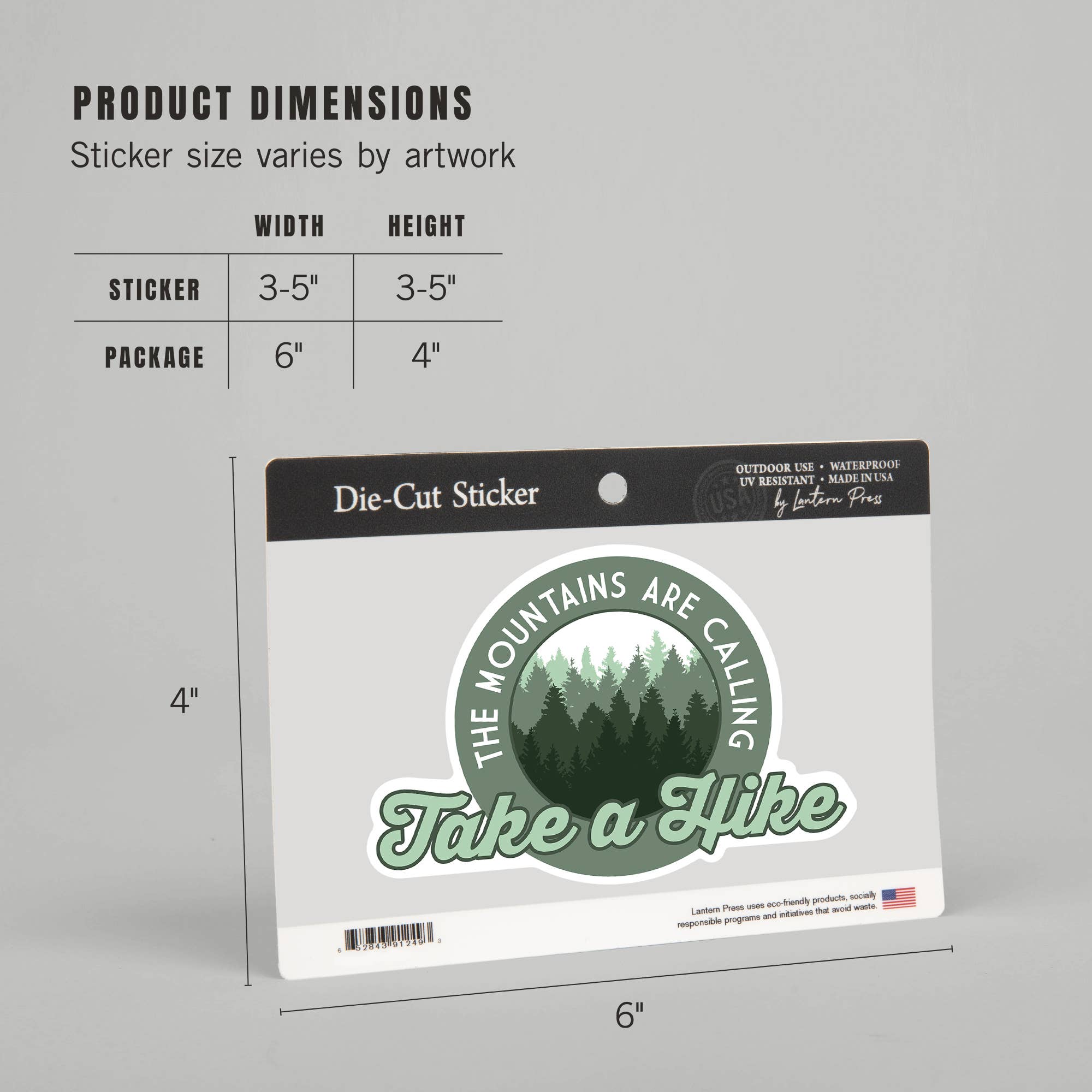 Lantern Press - Vendita all'ingrosso Adesivo - ADESIVI La montagna chiama, fai un'escursione4