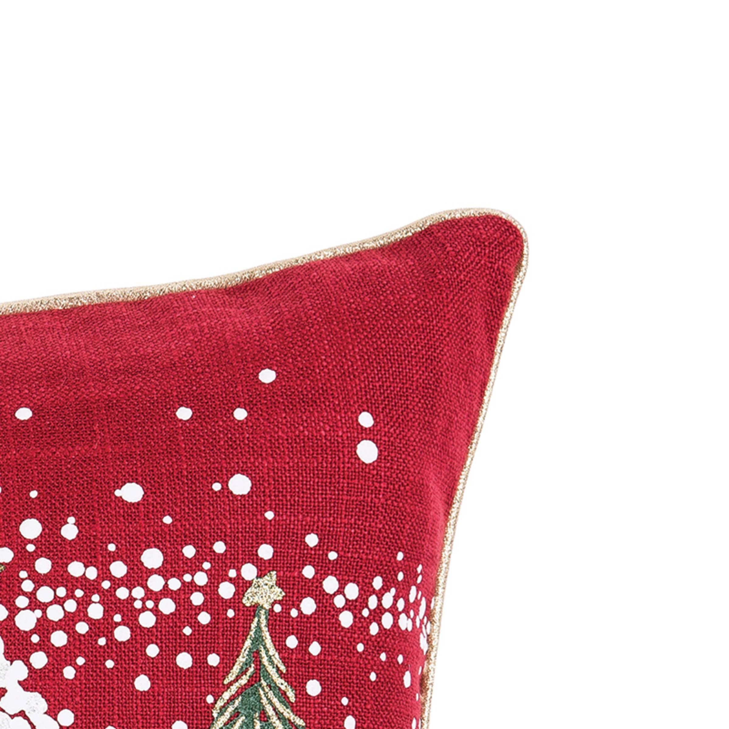 C&F Home - Vente Coussin décoratif - Coussin décoratif de Noël avec arbres enneigés1