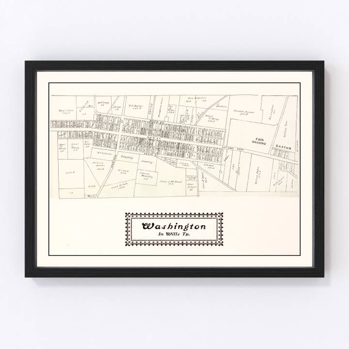Vintage Map of Washington, Ohio 1902 for wholesale by Ted's Vintage Art