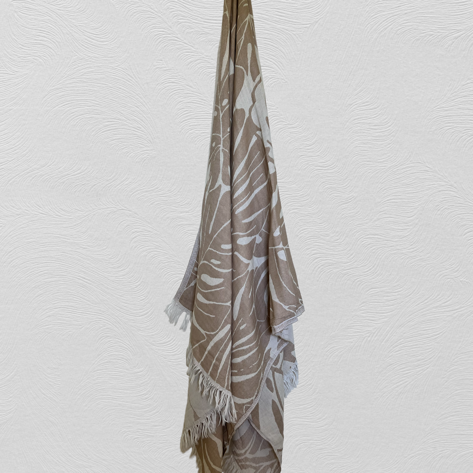 TurkanHome - Wholesale Throw Blanket - Botanical Turkish Towel, shawl, throw, baby blanket  (Beige)4