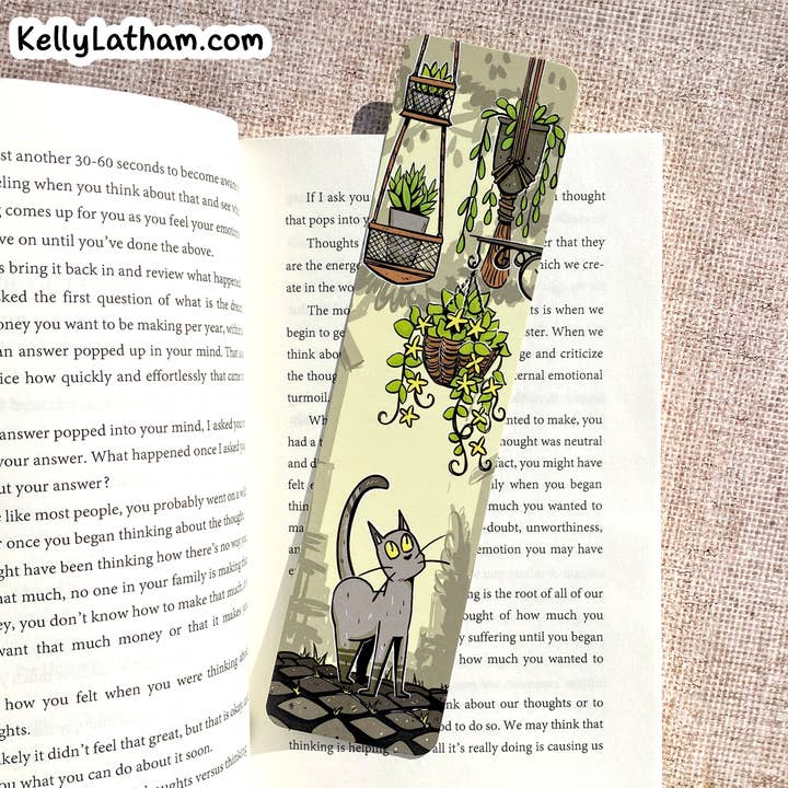 Kelly Latham Art - Wholesale Bookmark - Cat Bookmark Houseplant Gift Bookstore Lifestyle Shop Item2
