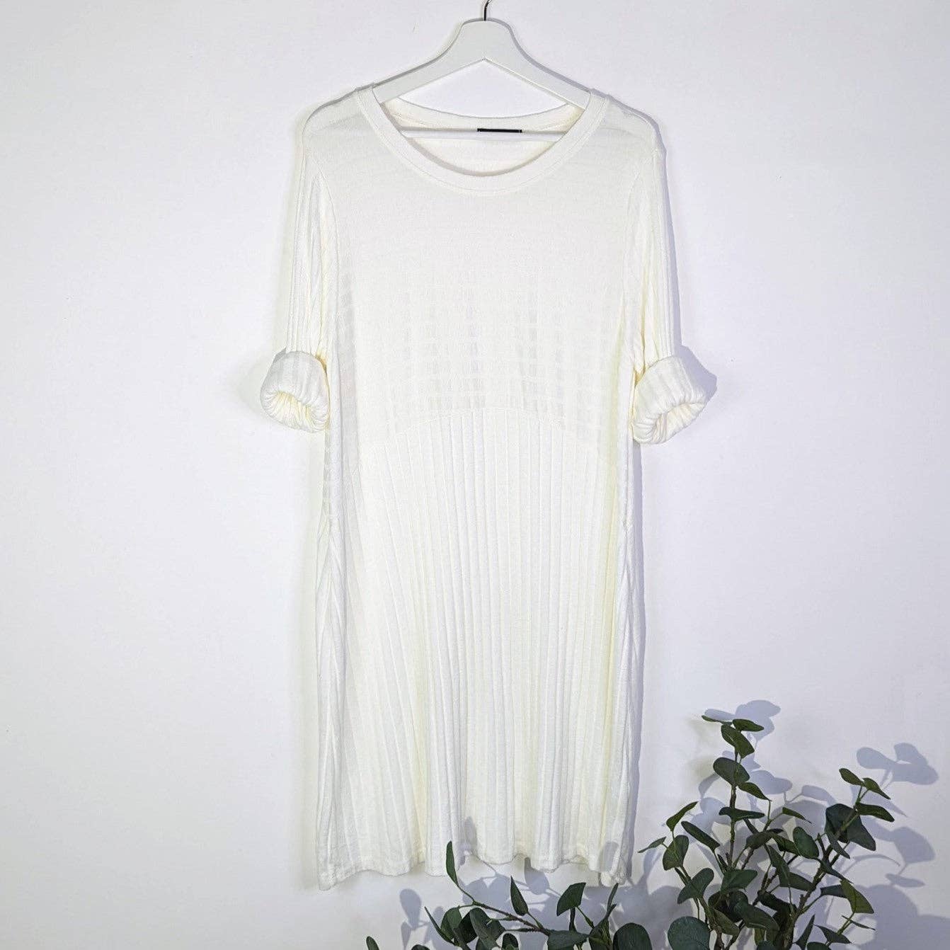 Tempest Designs - Wholesale Dress - Women's - Soft wide ribbed fabric dress with arched middle seam0