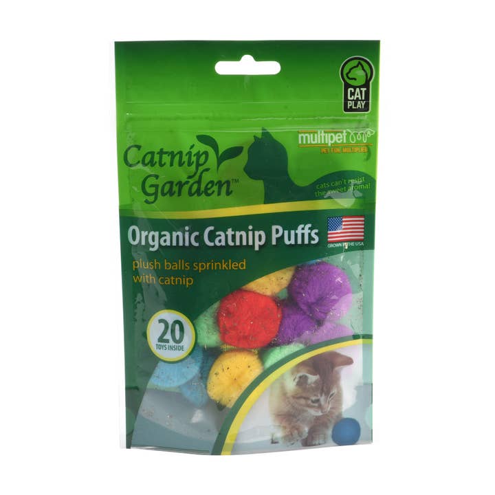 Pet Palette Distribution - Wholesale Pet Toy - Cat - Multipet Catnip Garden Organic Catnip Puffs 20ct Bag