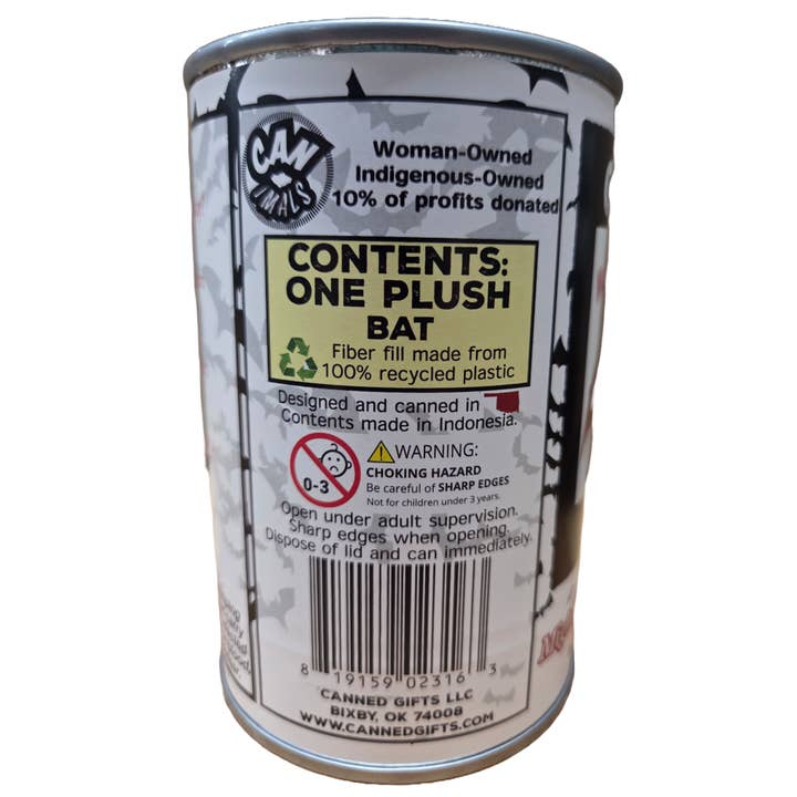 Canned Gifts - Wholesale Stuffed/Plush Toy - Kids & Baby - Mochi the Canned Bat | Stuffed Animal Plush in Can w/Jokes