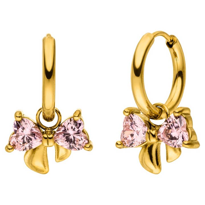 Sweet Bow Earrings | 18K Gold Plated for wholesale by Schmuckgroßhandel
