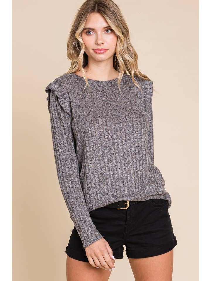 Emerald Collection - Wholesale Knit Top - Women's - ETK-9322-PL Plus Size Long Sleeve Solid Rib Knit Fashion Top13